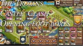 Castle Clash - Opening Loot Boxes , LUCKY !!!! The_Trojans