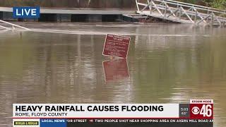 Heavy rainfall causes flooding