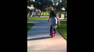 Jas learns to ride Rover Wheel California