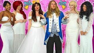 ALL DISNEY PRINCESSES WANT TO MARRY PRINCE ADAM. (Frozen Elsa, Belle, Ariel, Moana and Tiana)