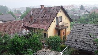 Огромный град в Словении и его последствия