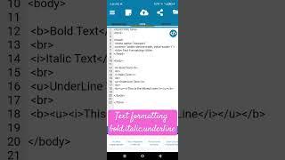 Text formatting bold, italic underline in HTML@ctutorialbynaziasohail