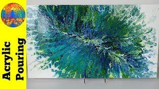 Large Canvas Acrylic Pouring and Blowing