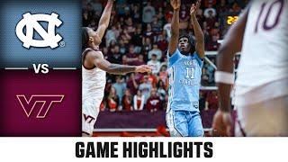 North Carolina vs. Virginia Tech Game Highlights | 2024-25 ACC Men's Basketball