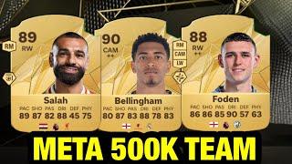 META 500K HYBRID SQUAD BUILDER IN FC 25 ULTIMATE TEAM FT (SALAH, BELLINGHAM & FODEN)