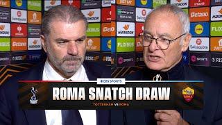 Ange Postecoglou, Brennan Johnson & Claudio Ranieri speak after Spurs draw with Roma | CBS Sports