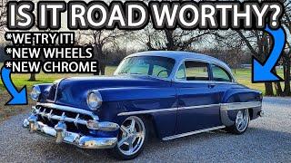 1954 Belair First Drive! Will it Work?(Plus New Wheels and New Chrome Parts Installed)