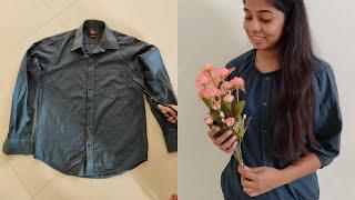 Reuse men’s shirt to Top | How to convert shirt to western top.