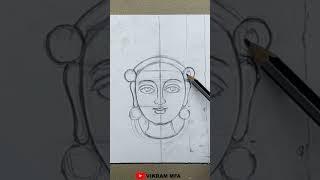 Kalamkari Face Design Drawing Tutorial for Beginners || Pencil Sketches by Vikram Mfa