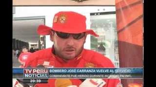 Bombero José Carranza volvió al servicio: Se recupera de daños por incendio en VMT