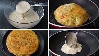 10 Min. Chili Garlic Paratha Recipe With Liquid Dough | No Kneading No Rolling Paratha Recipe