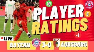 BAYERN MUNICH 3-0 AUGSBURG LIVE PLAYER RATINGS