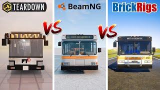 Teardown BUS vs BeamNG BUS vs Brick Rigs BUS