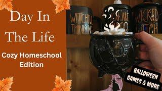 Day In The Life: Cozy Homeschool Edition  Halloweeen Games & More! #ditl #homeschool