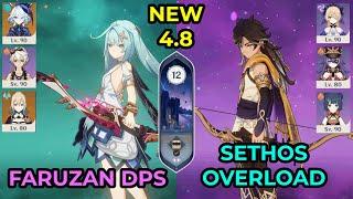 c6 Faruzan DPS/Sunfire and c4 Sethos Overload- Genshin Impact New Spiral Abyss 4.8