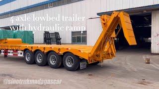 How to Operate the Lowbed Trailer Hydraulic Folding Ramp? | 4 Axle Lowbed Trailer for Sale