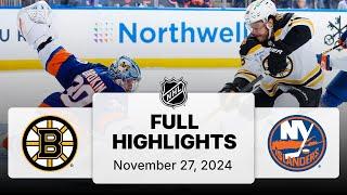 NHL Highlights | Bruins vs. Islanders | November 27, 2024