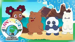 Les Champions du climat Cartoon Network célèbrent l'eau | We Baby Bears  Village de fées VS Océan !