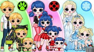 How To Elsa, Ladybug & ChatNoir Growing Up Full In Real Life | 30 DIY Paper Dolls & Craft