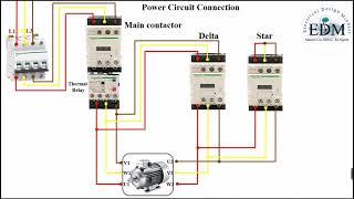 how to run three phase motor with star-delta connection, automatically switched by timer