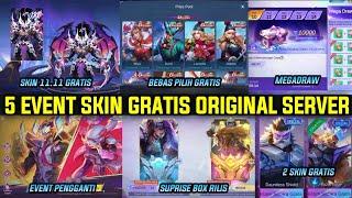 5 EVENT MLBB SKIN GRATIS ORIGINAL SERVER 2024! SKIN EPIC SKIN 11.11 GRATIS DAN SKIN CHRISTMAS GRATIS