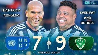 FAT AND RETIRED RONALDO PHENOMENON MARKS HAT TRICK, ZIDANE DID IT IN THIS FRIENDLY MATCH IN FRANCE