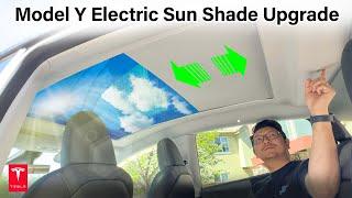 New Tesla Model Y Electric Sun Shade Upgrade / Must Have Model Y Accessories this Summer! #tesla