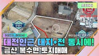 대전인근토지매매-대지와 전을 동시매입 전원주택지로 좋은 금산토지매매