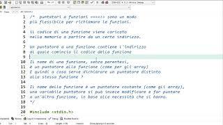 Linguaggio C - I puntatori a funzioni
