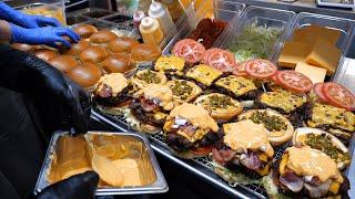 Es schmeckt verrückt!! Amerikanischer Bacon-Dip-Käse-Doppelburger / koreanisches Streetfood