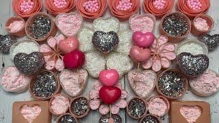 Cruncy heart boxes with starch Crushing soap boxes with glitter Clay cracking with glitter 