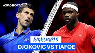 Novak Djokovic crushed Frances Tiafoe 6-1 6-3 at the Laver Cup  | Laver Cup | Eurosport Tennis