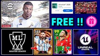 eFootball™ 2025 Mobile Release, Master League, Epic Messi & Ronaldo, New Stadium, Free Rewards 