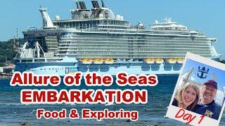 Allure of the Seas EMBARKATION | Boarding & Exploring & FOOD | Cabin 12960