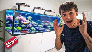 My *NEW* $50,000 SALTWATER REEF AQUARIUM BUILD!!