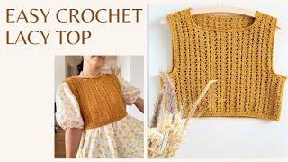 EASY CROCHET LACY TOP | VEST | CROCHET BY BEV