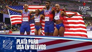 USA se lleva la plata en relevos 4x400 mixtos | Juegos Olímpicos París 2024 | Telemundo Deportes