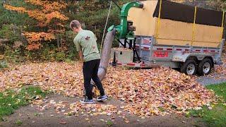 Vacuuming Leaves With the Billy Goat 18hp Debris Loader