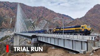 Reasi: Railways Conducts Loaded Train Trial Run on Anji Khad Bridge