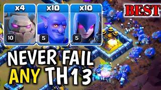 Never Fail ! Th13 Golem Witch Bowler + 10 Zap Spell | Best Th13 Attack Strategy in (Clash of Clans)