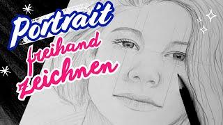 Portrait FREIHAND nach FOTOVORLAGE zeichnen - How to DRAW a Portrait FREEHAND