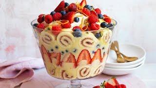 Easy Berry Trifle with Orange Zest Custard made from scratch