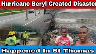 Hurricane Beryl Damaged Section Of St Thomas New Road And  Morant Bay Urban Center Still Standing