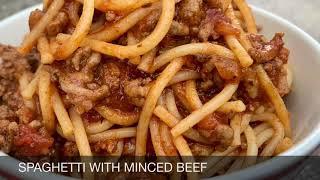 Easy spaghetti in ground beef/ how to cook spaghetti in ground beef/ minced beef and spaghetti