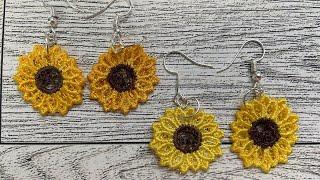 Machine Embroidery FSL Sunflower Earrings  Stitchin With Sue