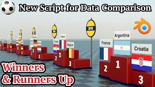 New Script For Data Comparison Video In Blender | Top 3 Positions In Any Tournament or Competition