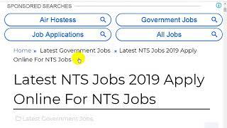 Latest NTS Jobs 2019