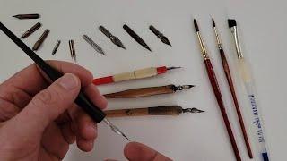 Inking with a Dip Pen: Tools & Matrials that I Use
