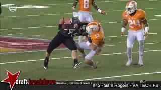 Sam Rogers (VA TECH FB) vs Tennessee 2016