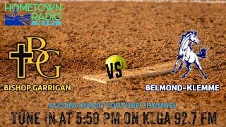 Bishop Garrigan vs. Belmond-Klemme High School Softball